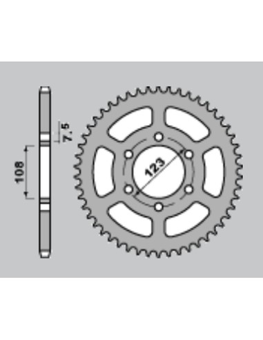 CHT ZĘBATKA TYLNA 707 49 CAGIVA 50/80 (696-49) (ŁAŃC.428)