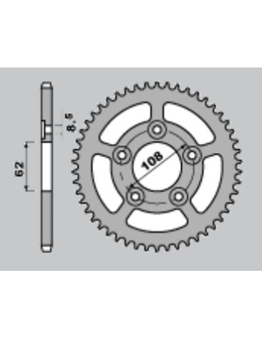 CHT ZĘBATKA TYLNA 714 38 CAGIVA MITO 125 00-06 (701-38) (JTR701.38)