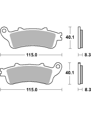 SBS KLOCKI HAMULCOWE KH261 / KH281 STREET STANDART CERAMIC KOLOR CZARNY PASUJE DO: HONDA CBR1000RR, GL1800, VFR800 PRZÓD