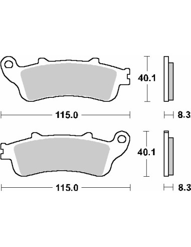 SBS KLOCKI HAMULCOWE KH261 / KH281 STREET STANDART CERAMIC KOLOR CZARNY PASUJE DO: HONDA CBR1000RR, XL1000VAR, VFR800 TYŁ