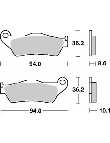 SBS KLOCKI HAMULCOWE KH363 STREET STANDART CERAMIC KOLOR CZARNY PASUJE DO: BMW R850/1100/1150/1200, K1200/1300 TYŁ