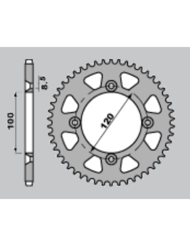 JR ZĘBATKA TYLNA ALUMINIOWA (ANODOWANA) 798 48 SUZUKI RM 80 '83-'01, RM 85 '02-'20, YAMAHA YZ 80 '93-'01, YZ 85 '02-'22 KOLOR