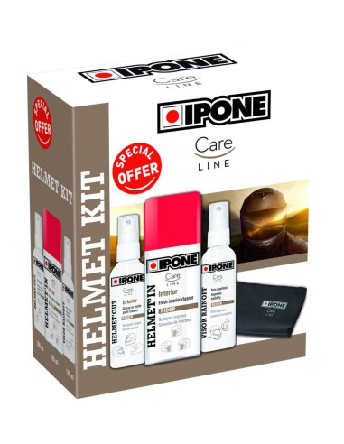 IPONE HELMET KIT ZESTAW DO PIELĘGNACJI KASKU (HELMET OUT, HELMET IN, VISOR RAINOFF, MICROFIBRA) (CARELINE) (4)