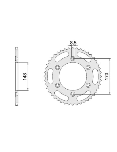 CHT ZĘBATKA TYLNA 804 42 (828-42) (JTR828.42) SUZUKI DR 600/650/800 '88-'95