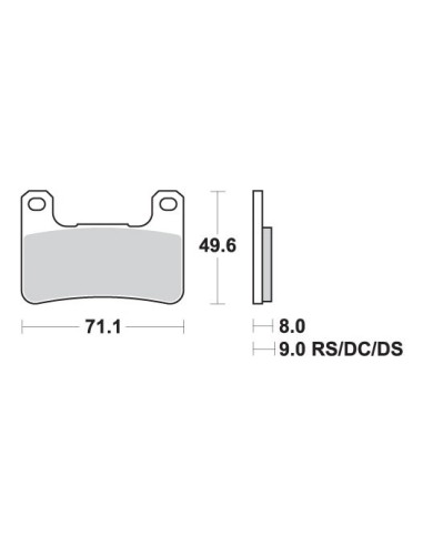 SBS KLOCKI HAMULCOWE KH379 RACING DUAL CARBON KOLOR CZARNY PASUJE DO: SUZUKI GSX-R 600/750/100/1300 PRZÓD