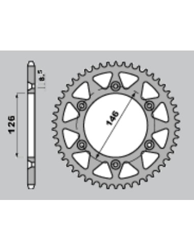 JR ZĘBATKA TYLNA ALUMINIOWA (ANODOWANA) 808 48 SUZUKI DRZ 400 '00-'20, RM 125/250, RMZ 250/450 (JTR808.48) KOLOR ZŁOTY