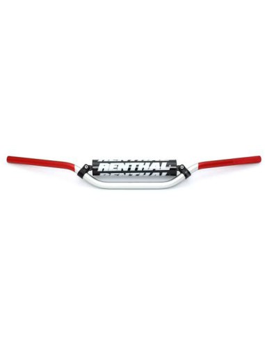 RENTHAL KIEROWNICA 7/8 CALA (22MM) MX HANDLEBAR SILVER/RED RC HIGH PADDED PADDED KOLOR SREBRNY/CZERWONY Z GĄBKĄ