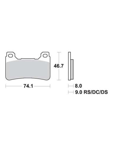 SBS KLOCKI HAMULCOWE KH390 RACING DUAL CARBON KOLOR CZARNY