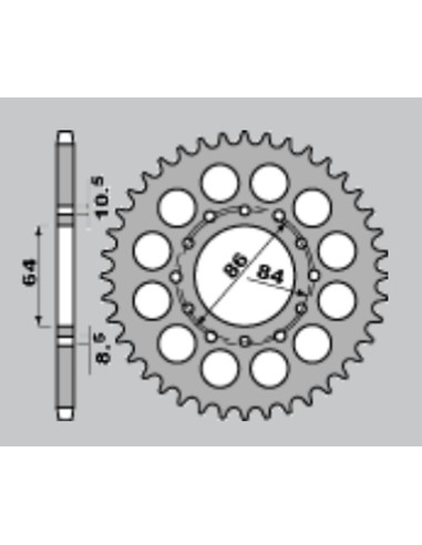 JR ZĘBATKA TYLNA 814 44 SUZUKI GSX 400 E '81-'83