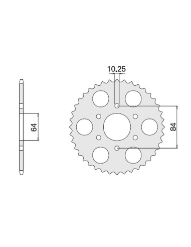 CHT ZĘBATKA TYLNA 814 44 (814-44) SUZUKI GSX 400 E '81-'83