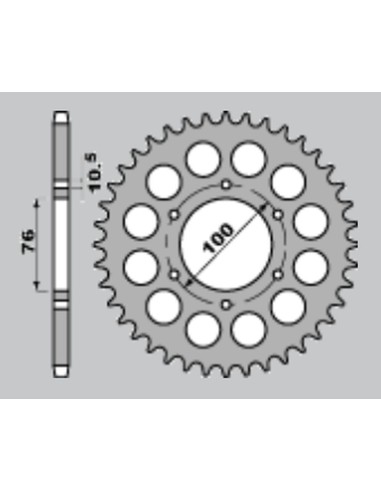 JR ZĘBATKA TYLNA 816 43 SUZUKI GSX 1100F '88-'96, GSX-R 1100 '89-'00, SUZUKI GS 550 '79-'88, GSX 750 '83-'03, FR 900RR '94-'00