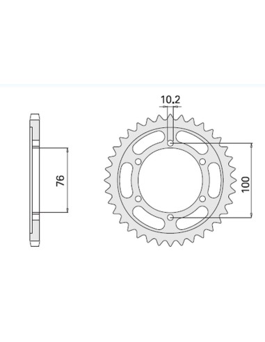 CHT ZĘBATKA TYLNA STALOWA 816 48 SUZUKI GSXR1100, GSXR750 (92-95) (JTR816.48) (ŁAŃC. 530) - ZAMIENNA Z 825 48 (816-48)