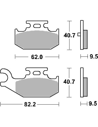 SBS KLOCKI HAMULCOWE KH428 OFF-ROAD SINTER KOLOR ZŁOTY PASUJE DO: YAMAHA YFM 450/660/700 RAPTOR/RHINO TYŁ