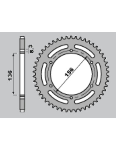 PBR ZĘBATKA TYLNA 830 43 C45 HUSQVARNA TE 410 '01-02, TE 610 '01-04, SM 610 '98-04 (ŁAŃC. 520)