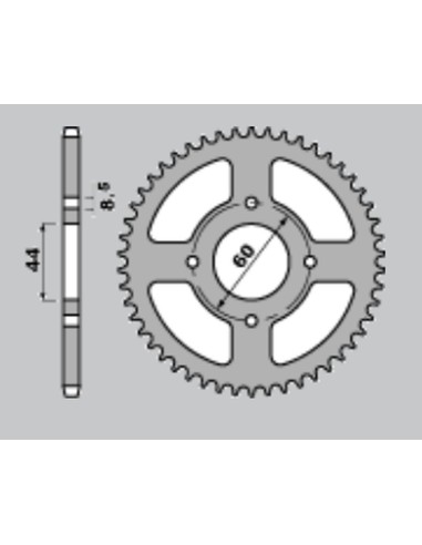 CHT ZĘBATKA TYLNA 832 45 YAMAHA MBK (832-45) YAMAHA DT 80 MX