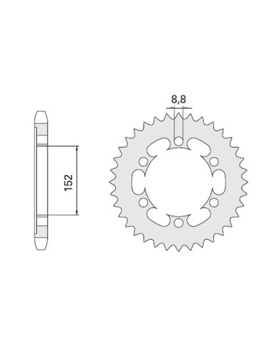 CHT ZĘBATKA TYLNA 841 42 (841-42) YAMAHA SR 500 78-80, XT 500 76-80 (ŁAŃC. 530)