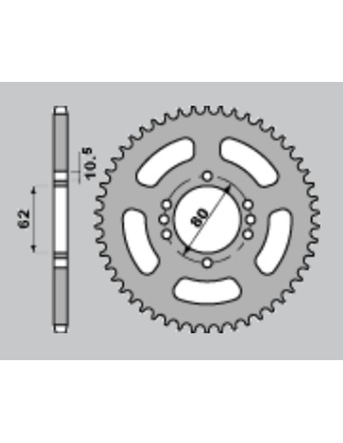 JR ZĘBATKA TYLNA 843 48 YAMAHA DT80LC