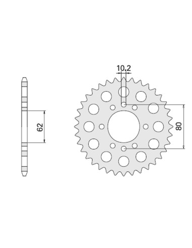 CHT ZĘBATKA TYLNA 843 49 YAMAHA DT 80 LC (843-49)