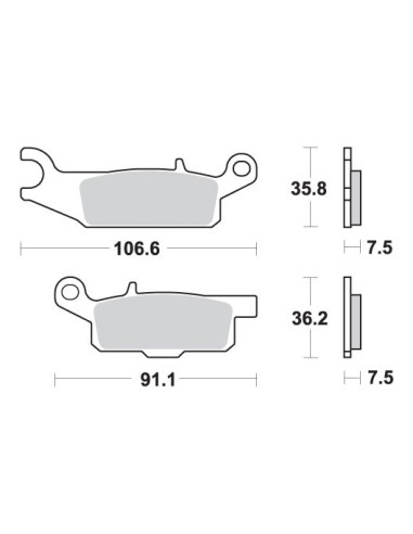 SBS KLOCKI HAMULCOWE KH444 OFF-ROAD SINTER YAMAHA YFM 550 GRIZZLY '09-'16, YFM 700 '07-'17, YFM 250 RAPTOR '09-'14 KOLOR ZŁOTY