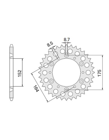 CHT ZĘBATKA TYLNA 856 41 YAMAHA (2045-41) (JTR853.41) YAMAHA TT600 R '98-'03, TT600S '93-'95