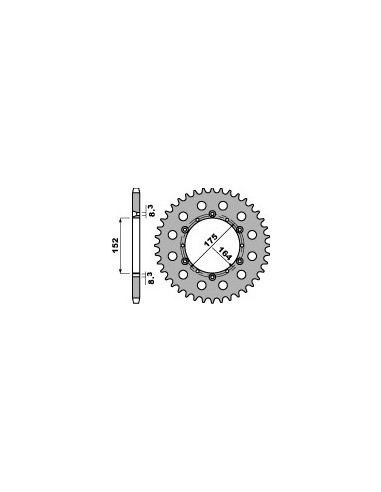 PBR ZĘBATKA TYLNA 856 44 C45 YAMAHA TT 600 R/S (JTR853.44) (ŁAŃC. 520) (JTR853.44)