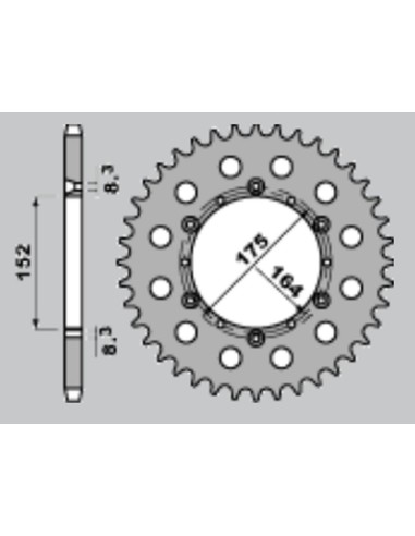 JR ZĘBATKA TYLNA ALUMINIOWA (ANODOWANA) 856 49 YAMAHA YZ/YZF 88-98 (JTR853.49) (ŁAŃC. 520) KOLOR NIEBIESKI