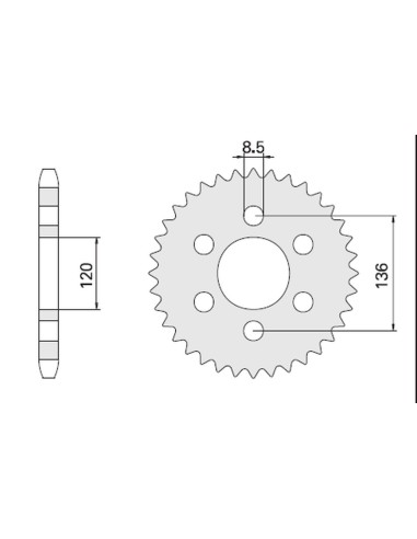 CHT ZĘBATKA TYLNA 859 39 (846-39) (JTR846.39) YAMAHA FZS 600 FAZER 96-03