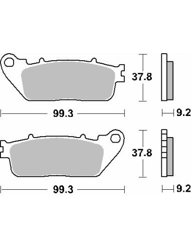 SBS KLOCKI HAMULCOWE KH488 STREET STANDART CERAMIC KOLOR CZARNY PASUJE DO: HONDA VFR800/1200, CB1000 TYŁ