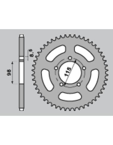 PBR ZĘBATKA TYLNA 893 46 C45 KTM SX 60/65 (ŁAŃC.420) (JTR894.46)