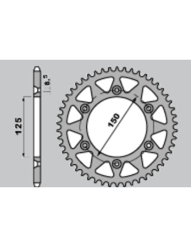 JR ZĘBATKA TYLNA 899 38 KTM SX/SXF/SX-F/EXCF/EXC-F/EXC/LC4/SC/MXC/ '91-'22, HUSQVARNA TC/TE/FC/TC/TX/FC/FE '14-'22, GAS GAS EC