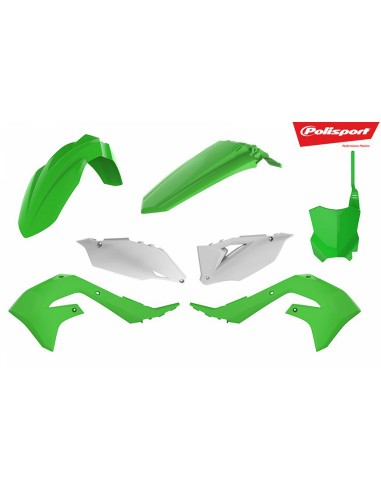 POLISPORT KOMPLET PLASTIKÓW KAWASAKI KX 250F '21-'24 KX 450F '19-'23 W ZESTAWIE TABLICA PRZEDNIA (8665900002) KOLOR ZIELONO