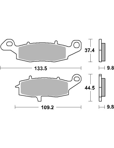 SBS KLOCKI HAMULCOWE KH231 STREET PERFORMANCE (EXCEL) SINTER KOLOR ZŁOTY PASUJE DO SUZUKI 1800 INTRUDER `06 TYŁ