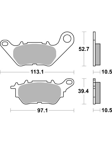 SBS KLOCKI HAMULCOWE KH662 STREET STANDART CERAMIC PASUJE DO: YAMAHA YZF-R25 '15-'20, YZF-R3 '15-'20, MT-03 '16-'20, MT-25