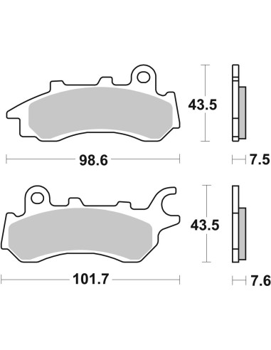 SBS KLOCKI HAMULCOWE KH716 STREET STANDART CERAMIC HONDA CB 125 F '17-'21 PRZÓD KOLOR CZARNY