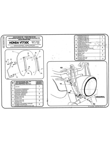 KAPPA MOCOWANIE SZYBY HONDA VT 750C '99-'02- WYCOFANY Z OFERTY