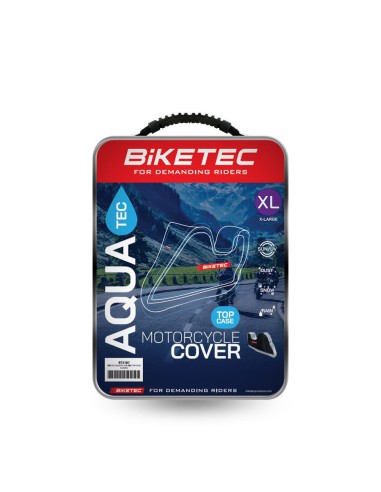 BIKETEC POKROWIEC WODOODPORNY AQUATEC NA MOTOCYKL Z MIEJSCEM NA KUFER CENTRALNY KOLOR CZARNY/SZARY ROZMIAR M