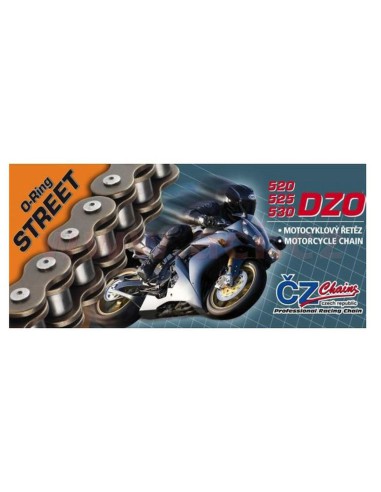 CZ ŁAŃCUCH NAPĘDOWY 520 DZO (108 OGNIW) O-RING BRONZE DO 750 CCM (STREET) (35,6 KN) + ZAKUWKA DRĄŻONA