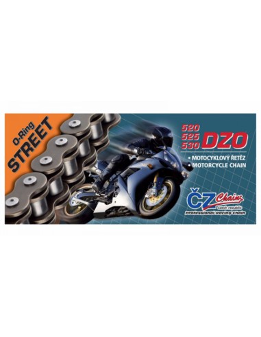 CZ ŁAŃCUCH NAPĘDOWY 525 DZO (108 OGNIW) O-RING BRONZE DO 900 CCM (STREET) (40,0 KN) + ZAKUWKA DRĄŻONA