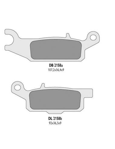 DELTA BRAKING KLOCKI HAMULCOWE KH446 YAMAHA YFM 550 GRIZZLY '11-14, YFM 700 GRIZZLY '07-18 PRAWY TYŁ - ZASTĘPUJĄ DB2158MX-D ORAZ