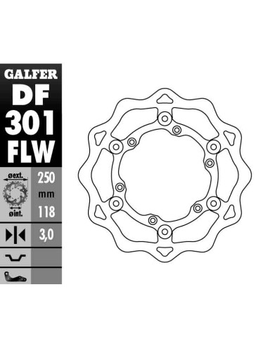 GALFER TARCZA HAMULCOWA 250MM PŁYWAJĄCA SUZUKI/YAMAHA (NG675, NG276)