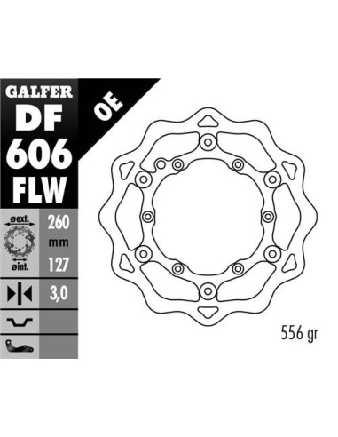 GALFER TARCZA HAMULCOWA PŁYWAJĄCA 260MM KTM WSZYSTKIE MODELE, HUSABERG (NG140)