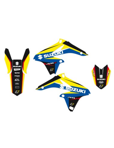 BLACKBIRD KOMPLET NAKLEJEK (OKLEIN) SUZUKI RMZ 250 '10-'18 DREAM 4 KOLOR NIEBIESKI ŻÓŁTY CZARNY