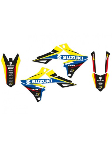 BLACKBIRD KOMPLET NAKLEJEK (OKLEIN) SUZUKI RMZ 250 '19-'24, RMZ 450 '18-'24 DREAM 4 KOLOR ŻÓŁTY NIEBIESKI