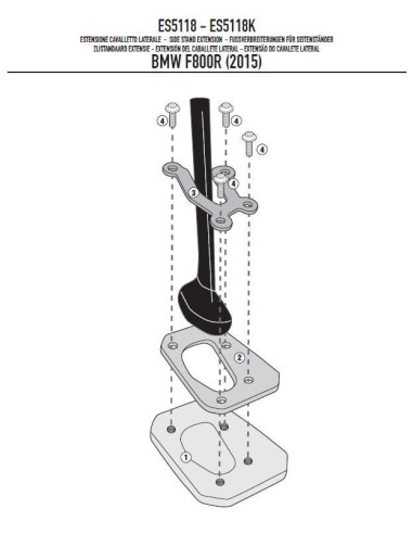 KAPPA POSZERZENIE STOPKI BOCZNEJ BMW F 800R (15-19), F 800GT (13-19)