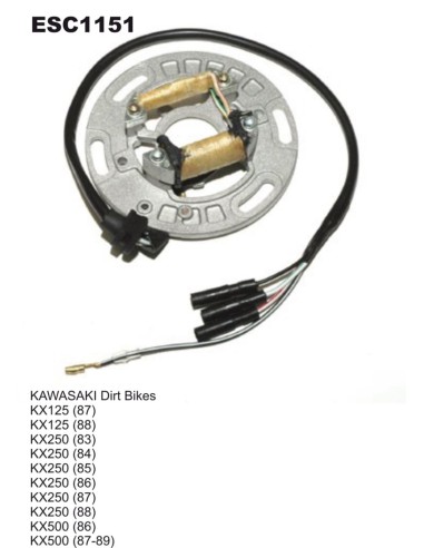 ELECTROSPORT UZWOJENIE ALTERNATORA (STATOR) KAWASAKI KX 125 '87-'88, 250 '83-'88, 500 '86-'88