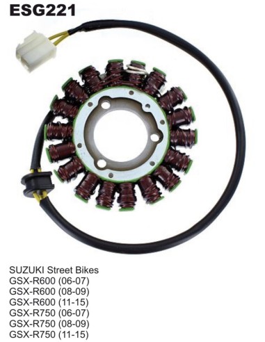 ELECTROSPORT UZWOJENIE ALTERNATORA (STATOR) SUZUKI GSXR 600 '06-'16, GSXR 750 '06-'17