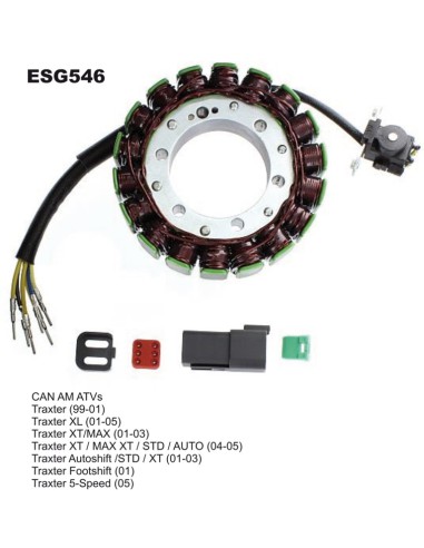 ELECTROSPORT UZWOJENIE ALTERNATORA (STATOR) CAM AM TRAXTER 500 (99-05) (420296321)