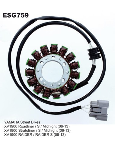 ELECTROSPORT UZWOJENIE ALTERNATORA (STATOR) YAMAHA XV 1900 Roadliner / Stratoliner / Midnight (06-13)