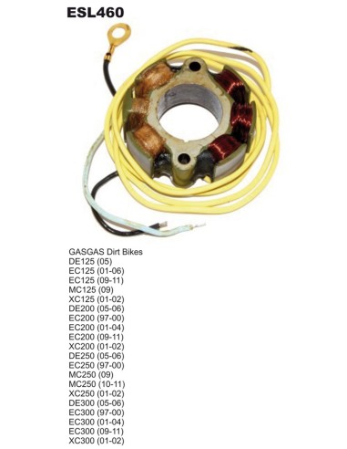 ELECTROSPORT UZWOJENIE ALTERNATORA (STATOR) ZE ŚWIATŁAMI GAS GAS 125/200/250/300 97-11