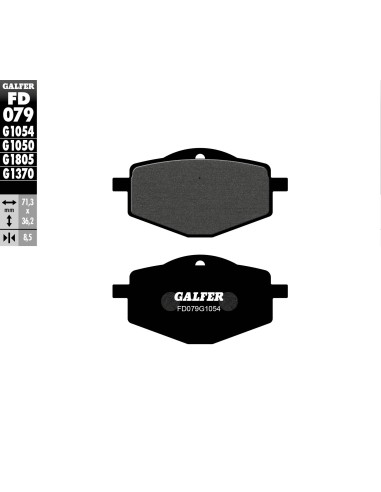 GALFER KLOCKI HAMULCOWE KH101 PÓŁMETALICZNE